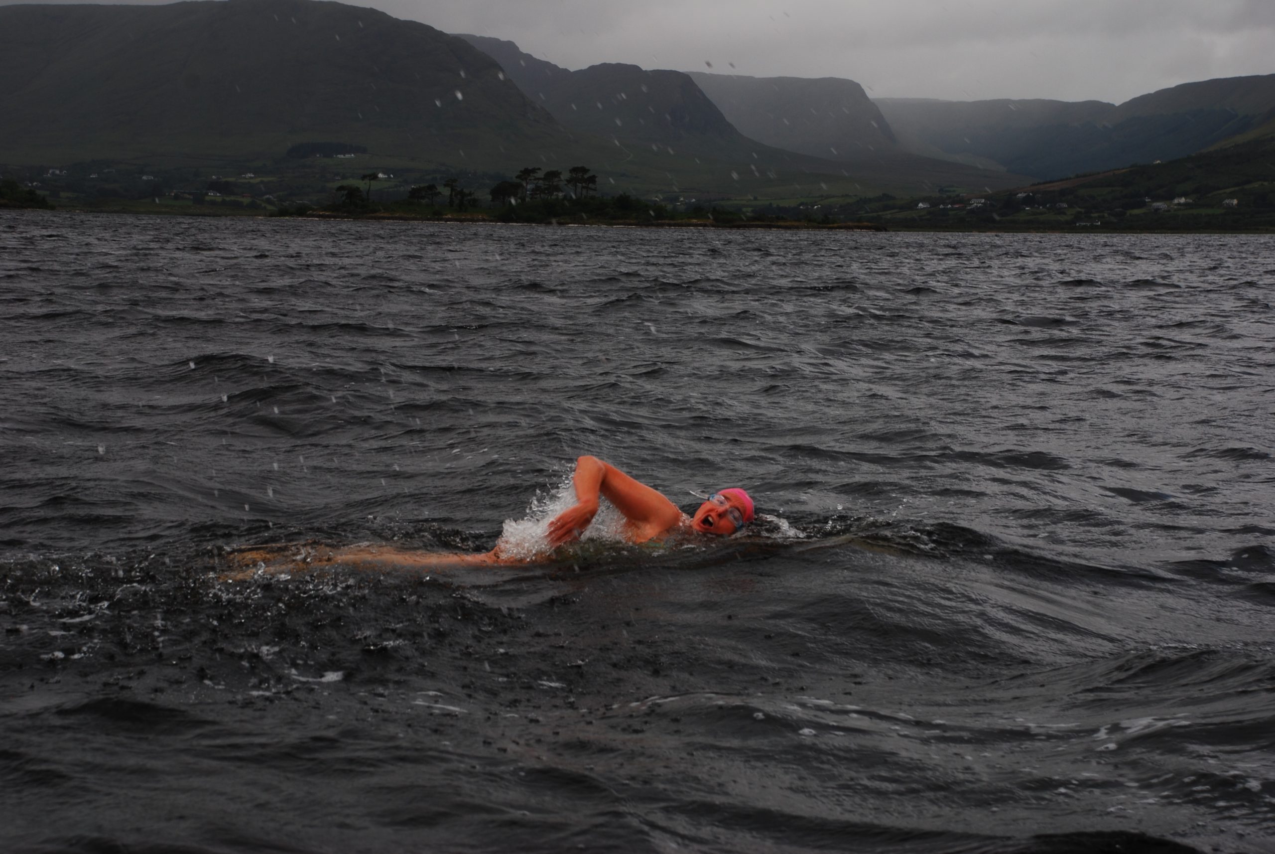 Vanessa Daws in Lough Mask. Photo by Padraig Canney